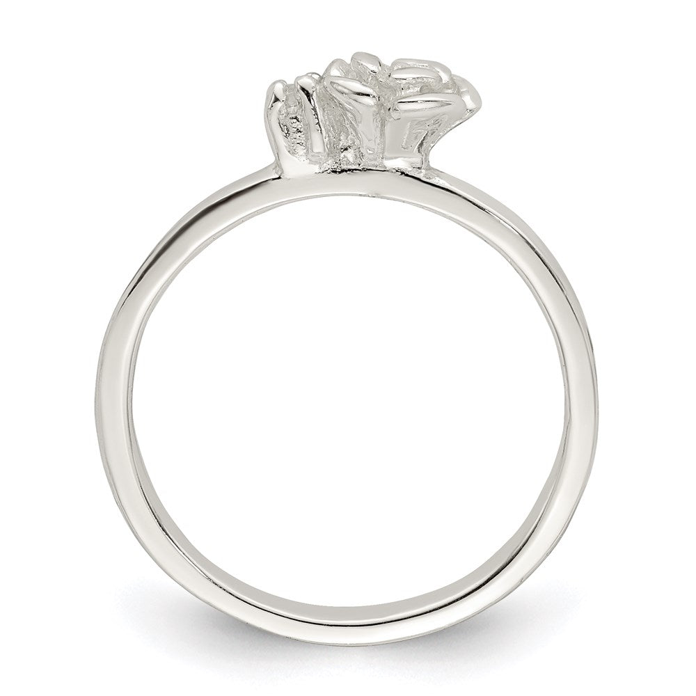 Sterling Silver Clear CZ Rose Ring
