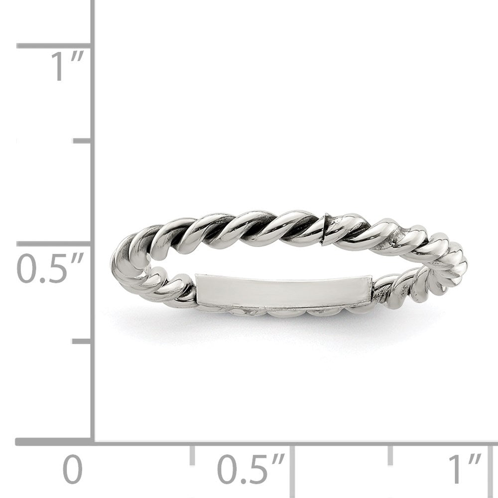 Sterling Silver Antiqued Twisted 1.75mm Ring