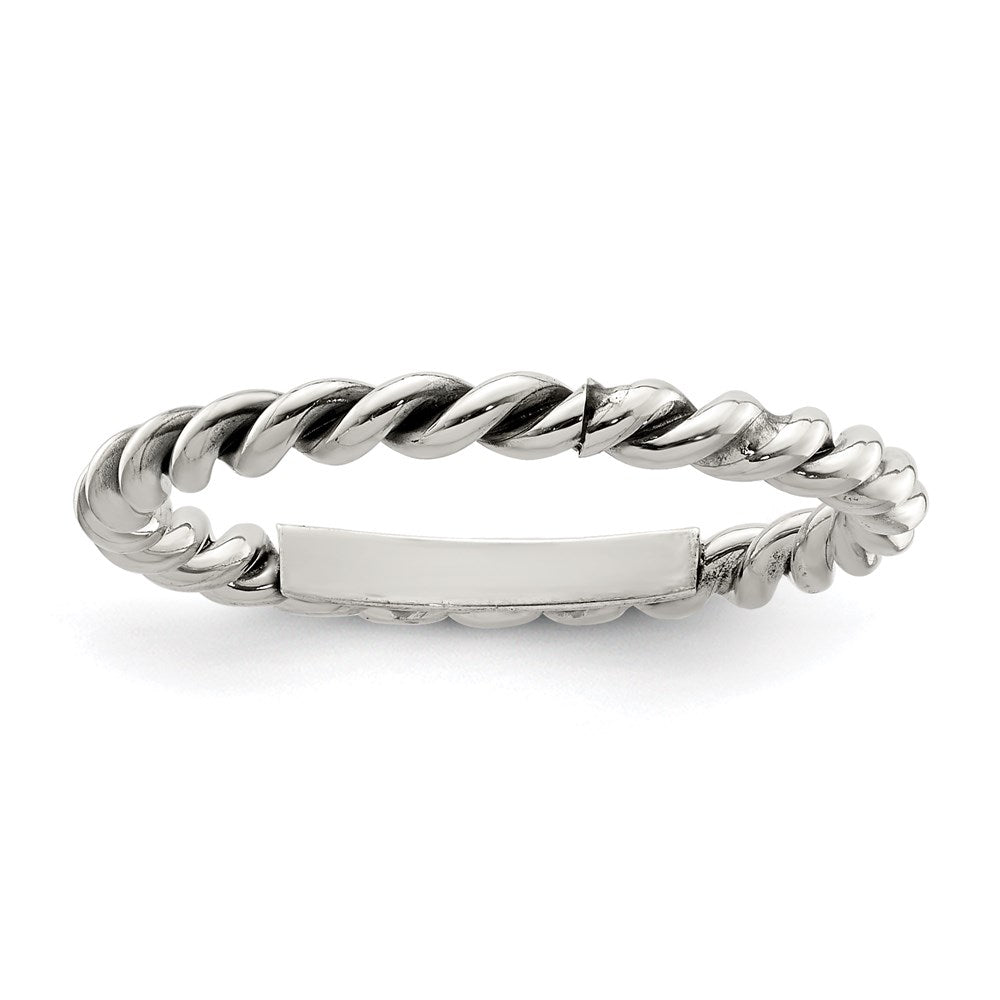 Sterling Silver Antiqued Twisted 1.75mm Ring