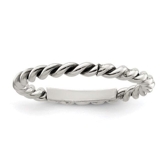 Sterling Silver Antiqued Twisted 1.75mm Ring