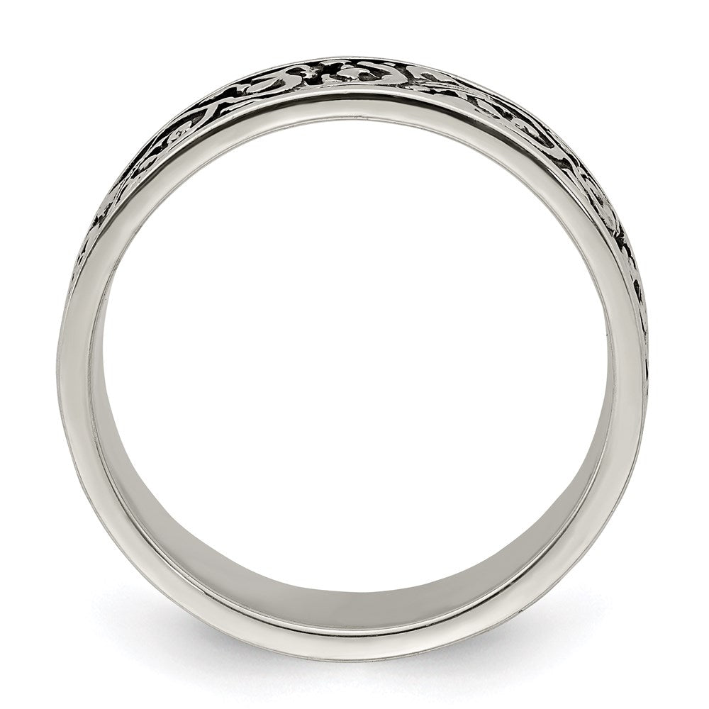Sterling Silver Polished and Antiqued Filigree Ring
