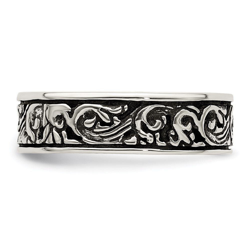 Sterling Silver Polished and Antiqued Filigree Ring