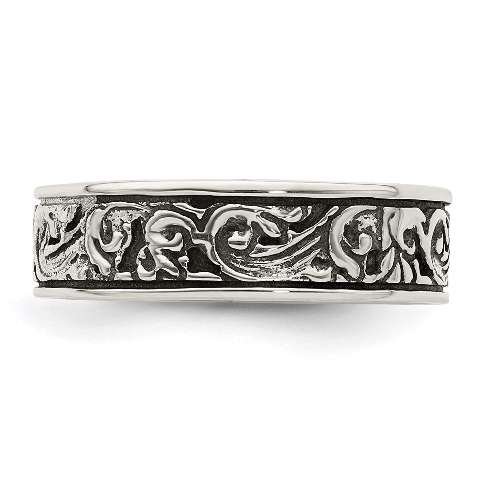 Sterling Silver Polished and Antiqued Filigree Ring