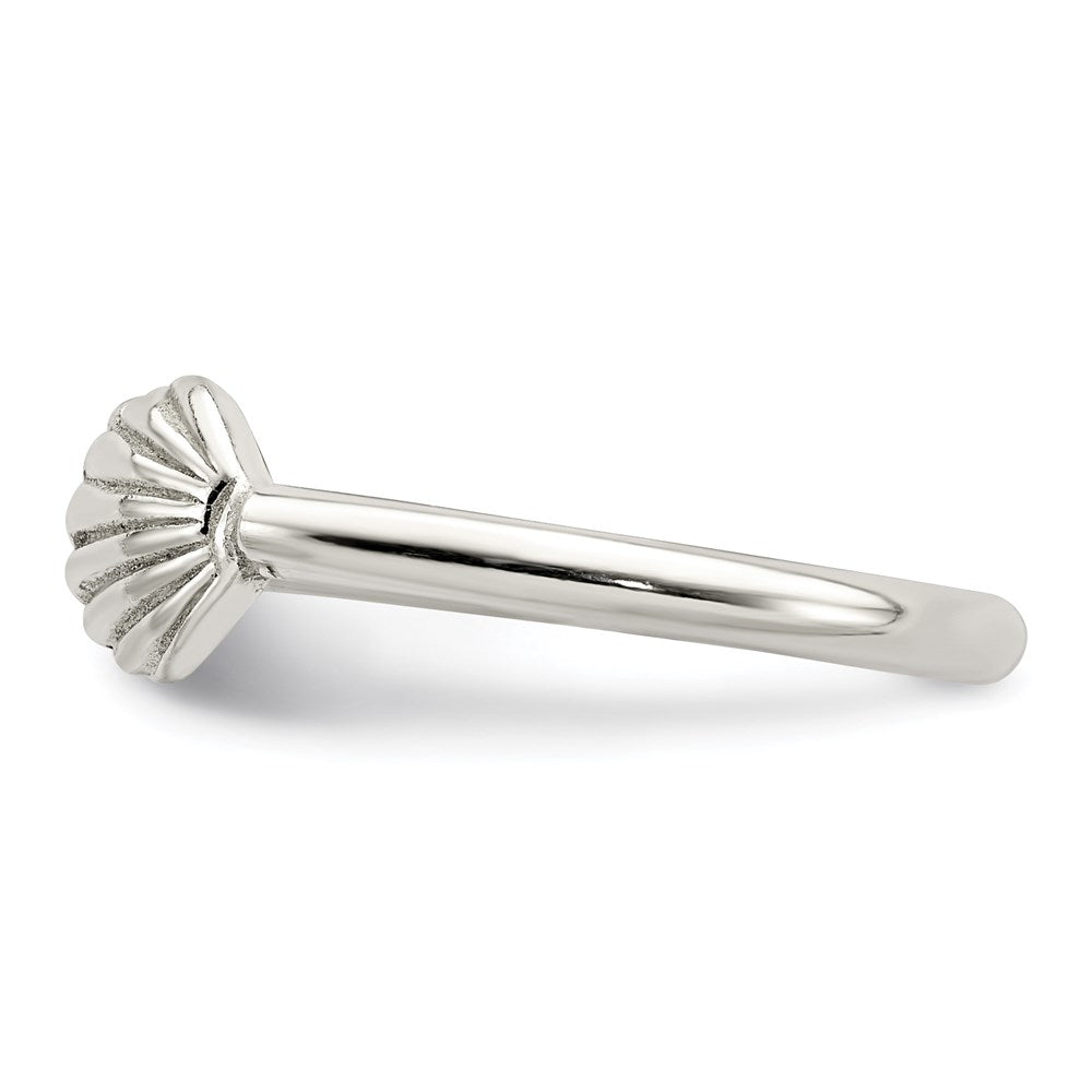 Sterling Silver Polished Shell Ring