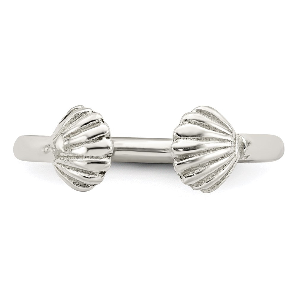 Sterling Silver Polished Shell Ring