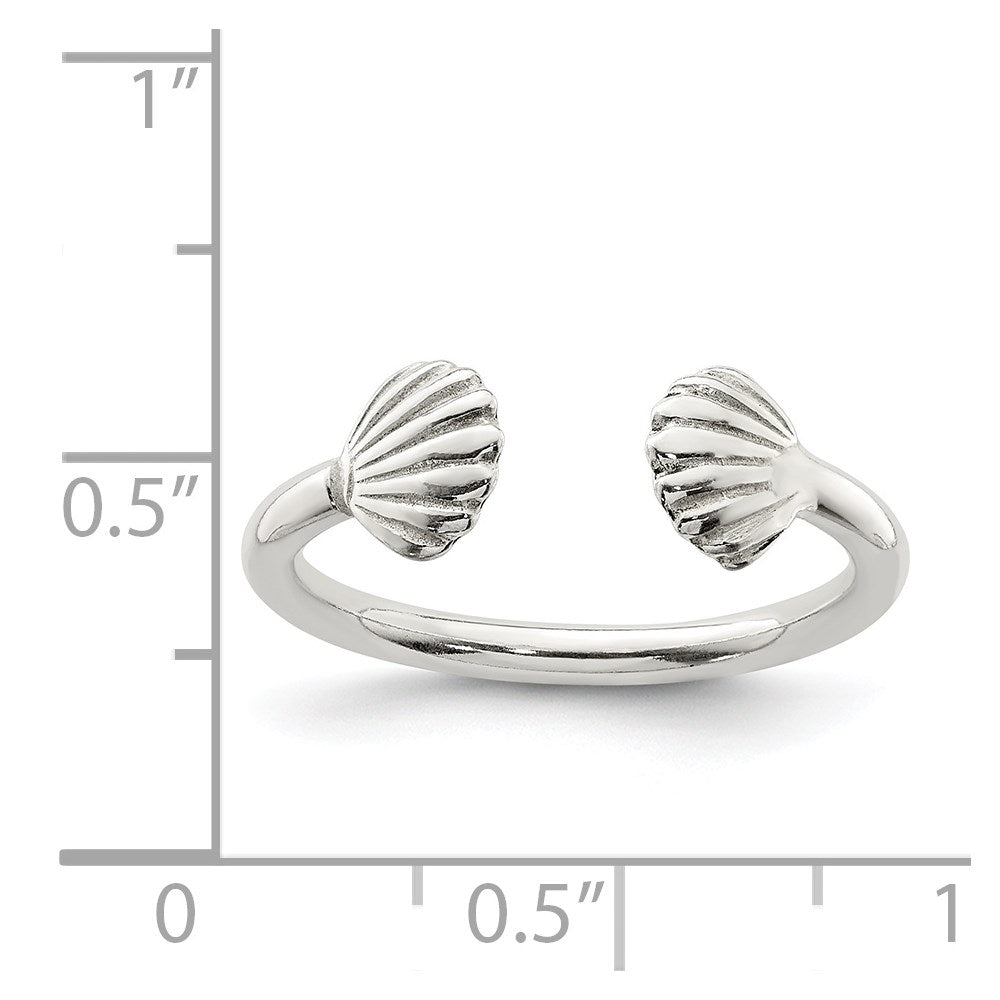 Sterling Silver Polished Shell Ring