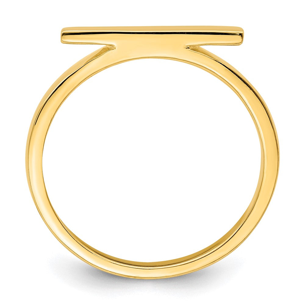 Sterling Silver Gold-tone Polished Bar Ring