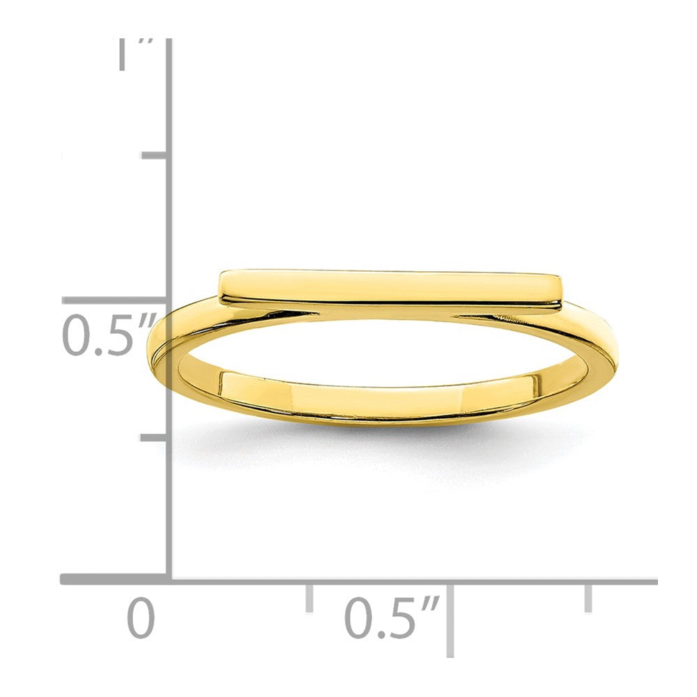 Sterling Silver Gold-tone Polished Bar Ring