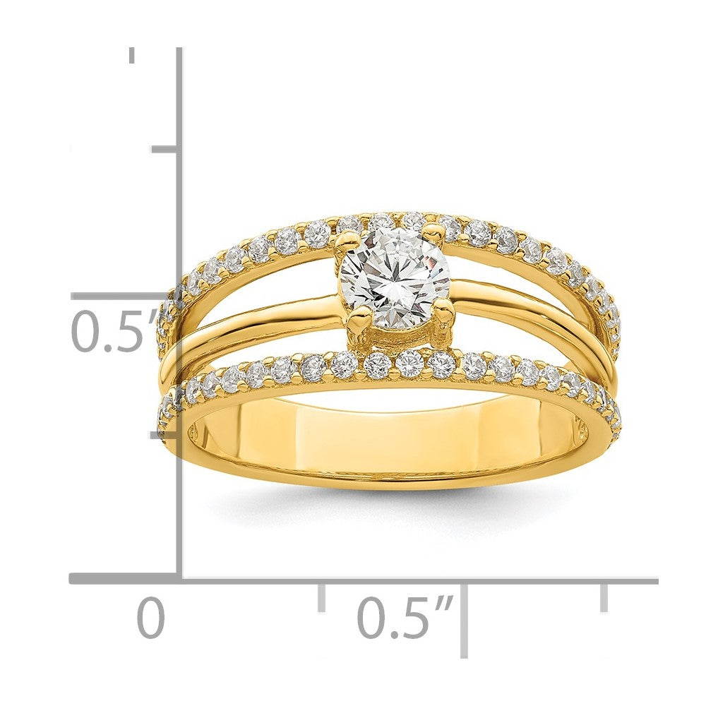 Sterling Silver Gold-plated CZ Ring