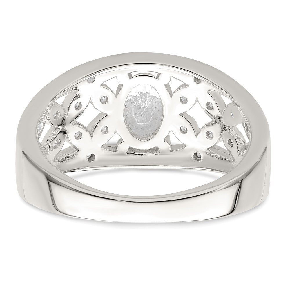Sterling Silver CZ Flower Ring