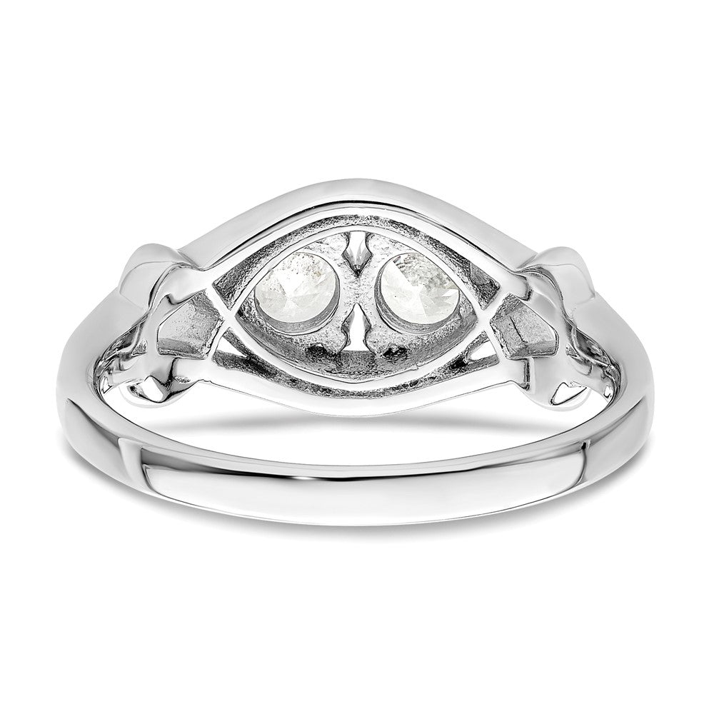 Sterling Silver Rhodium-plated CZ Ring