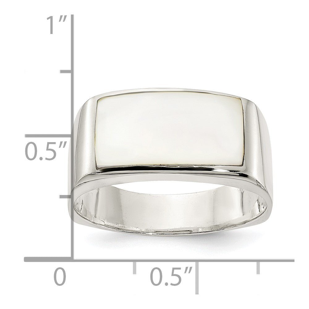 Sterling Silver Polished Mother of Pearl Ring