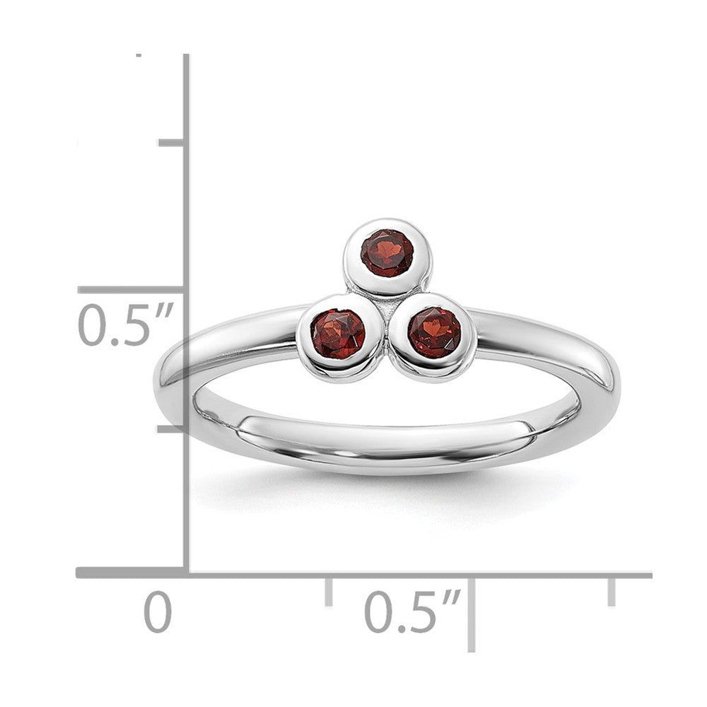 Sterling Silver Rhodium-plated Garnet Ring