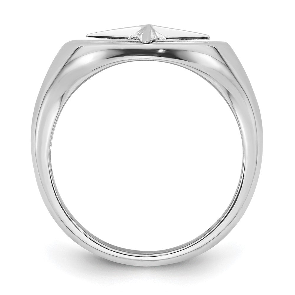 Sterling Silver Rhodium-plated Polished Cross Ring