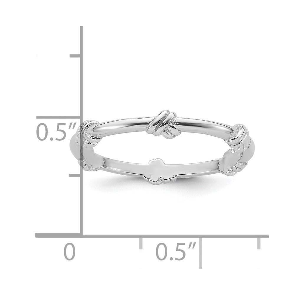 Sterling Silver Rhodium-plated Knot Eternity Ring