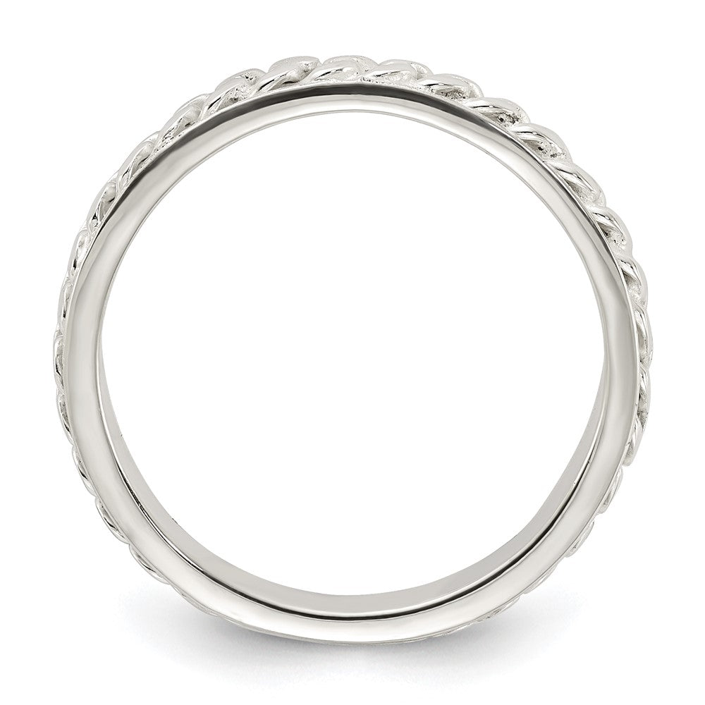 Sterling Silver Chain Inlay Design 3mm Band