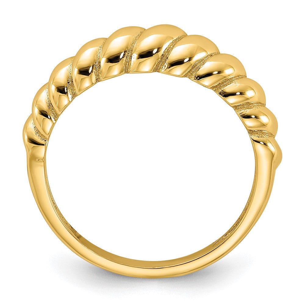 Sterling Silver Gold-tone Scalloped Ring