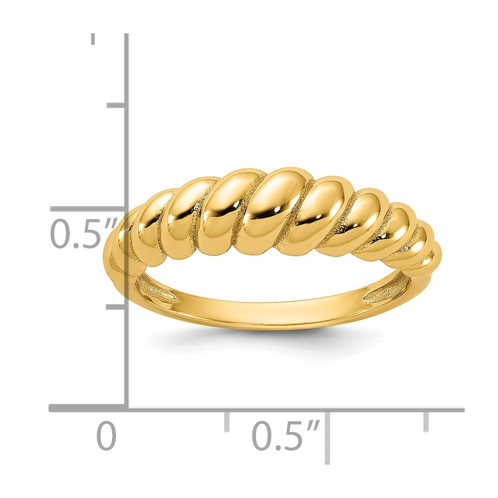 Sterling Silver Gold-tone Scalloped Ring
