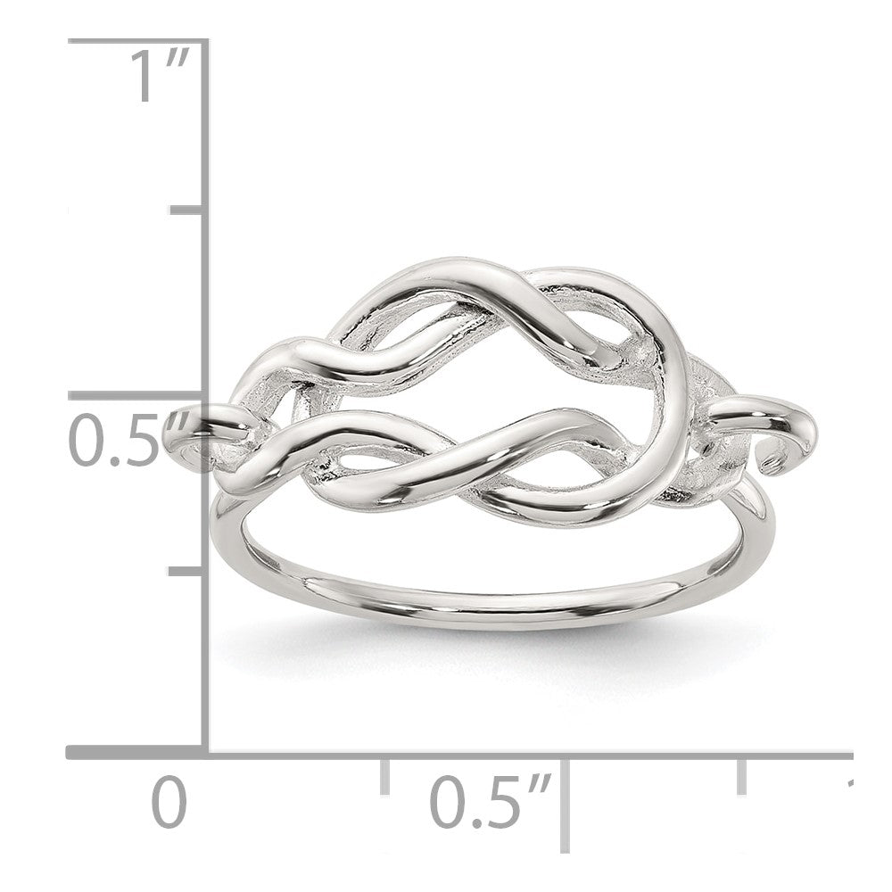 Sterling Silver Polished Double Fancy Knot Ring