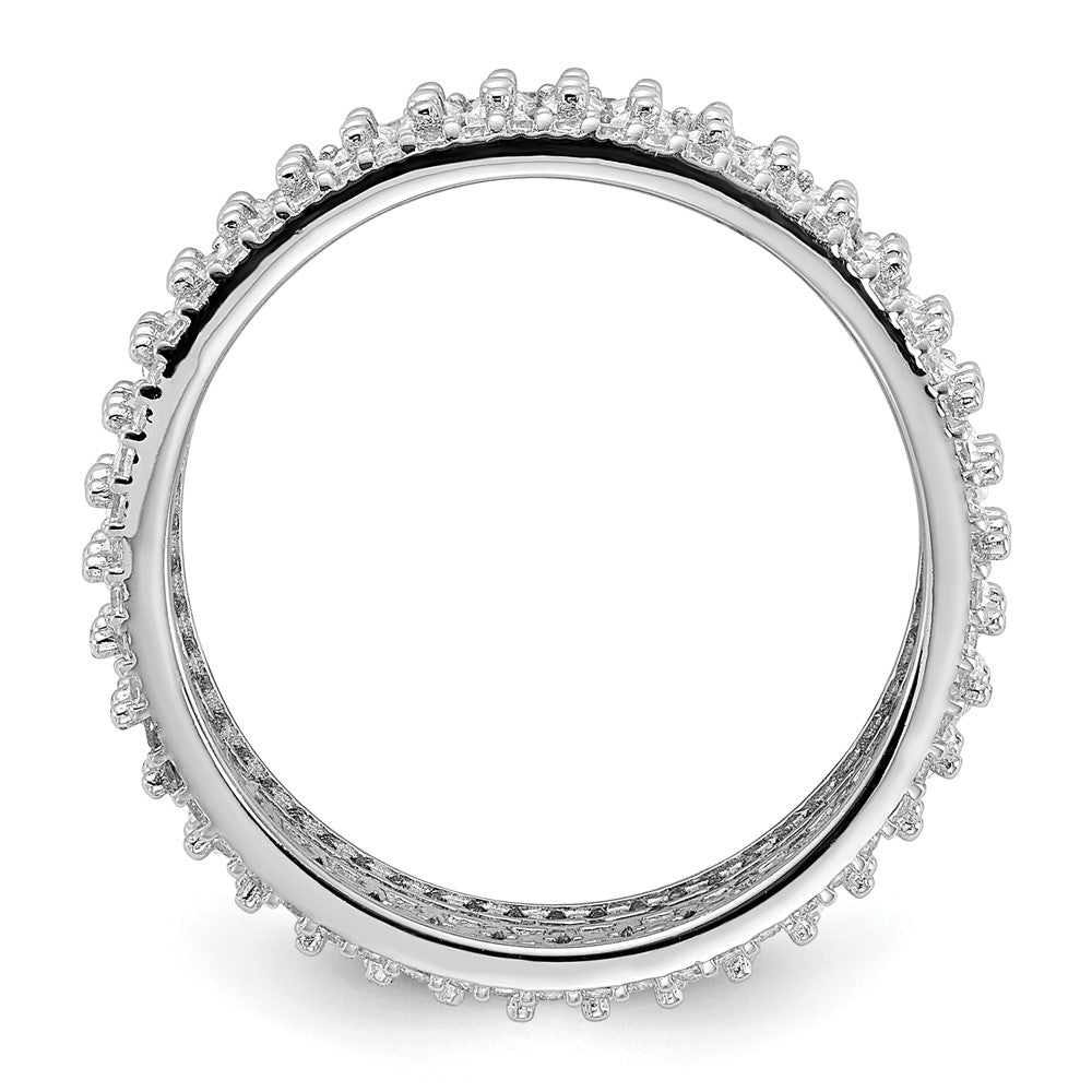 Sterling Silver Rhodium-plated CZ Eternity Band