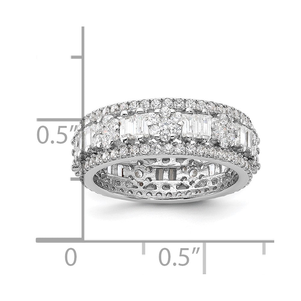 Sterling Silver Rhodium-plated CZ Eternity Band