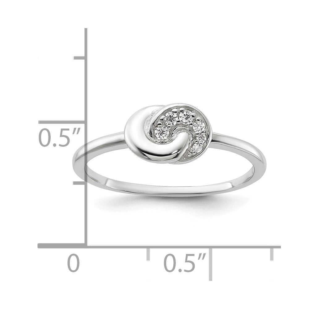 Sterling Silver E-coated CZ Ring