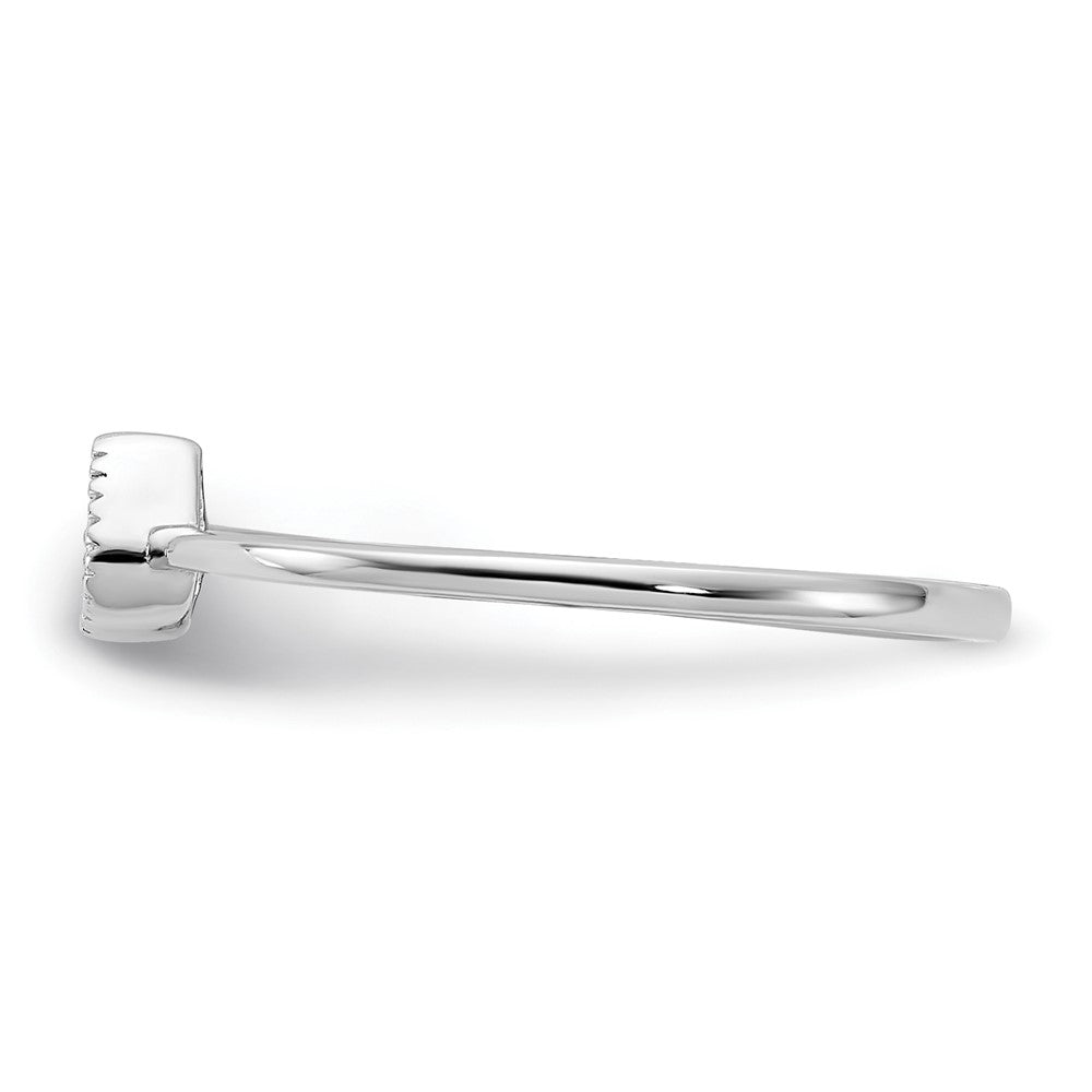 Sterling Silver Rhodium-plated Pear Shaped CZ Ring