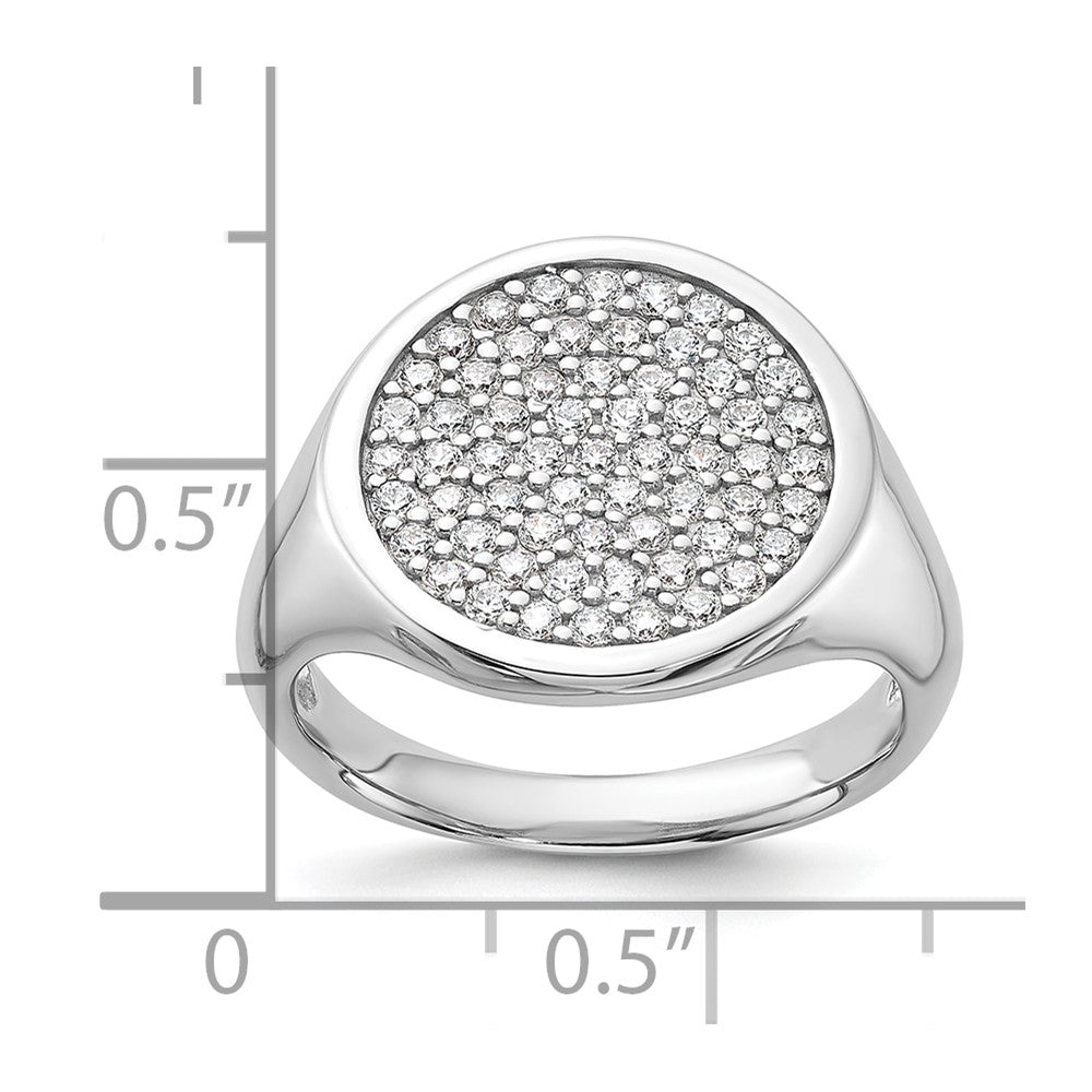 Sterling Silver Rhodium-plated Polished CZ Fashion Ring