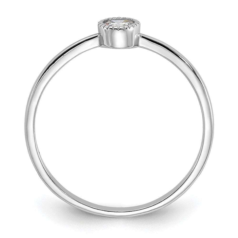 Sterling Silver Rhodium-plated CZ Ring