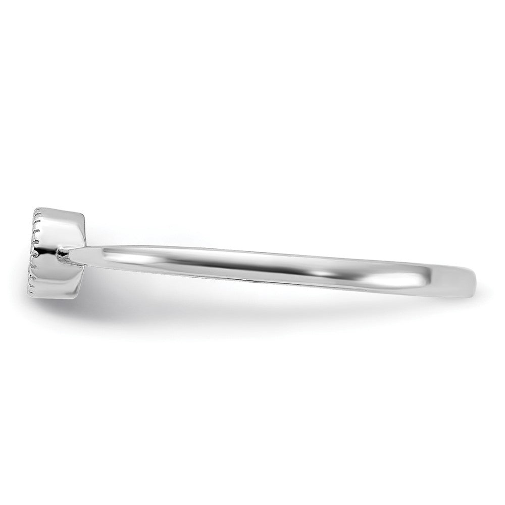 Sterling Silver Rhodium-plated CZ Ring