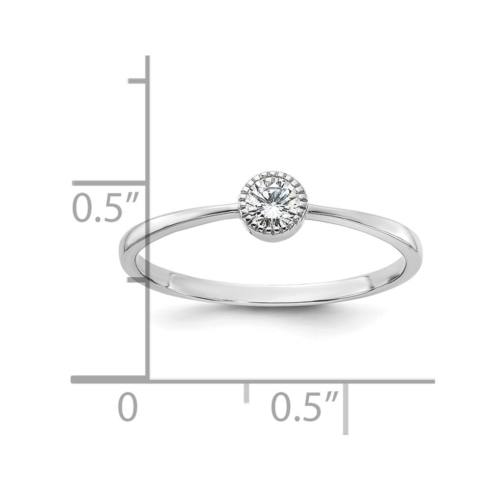 Sterling Silver Rhodium-plated CZ Ring