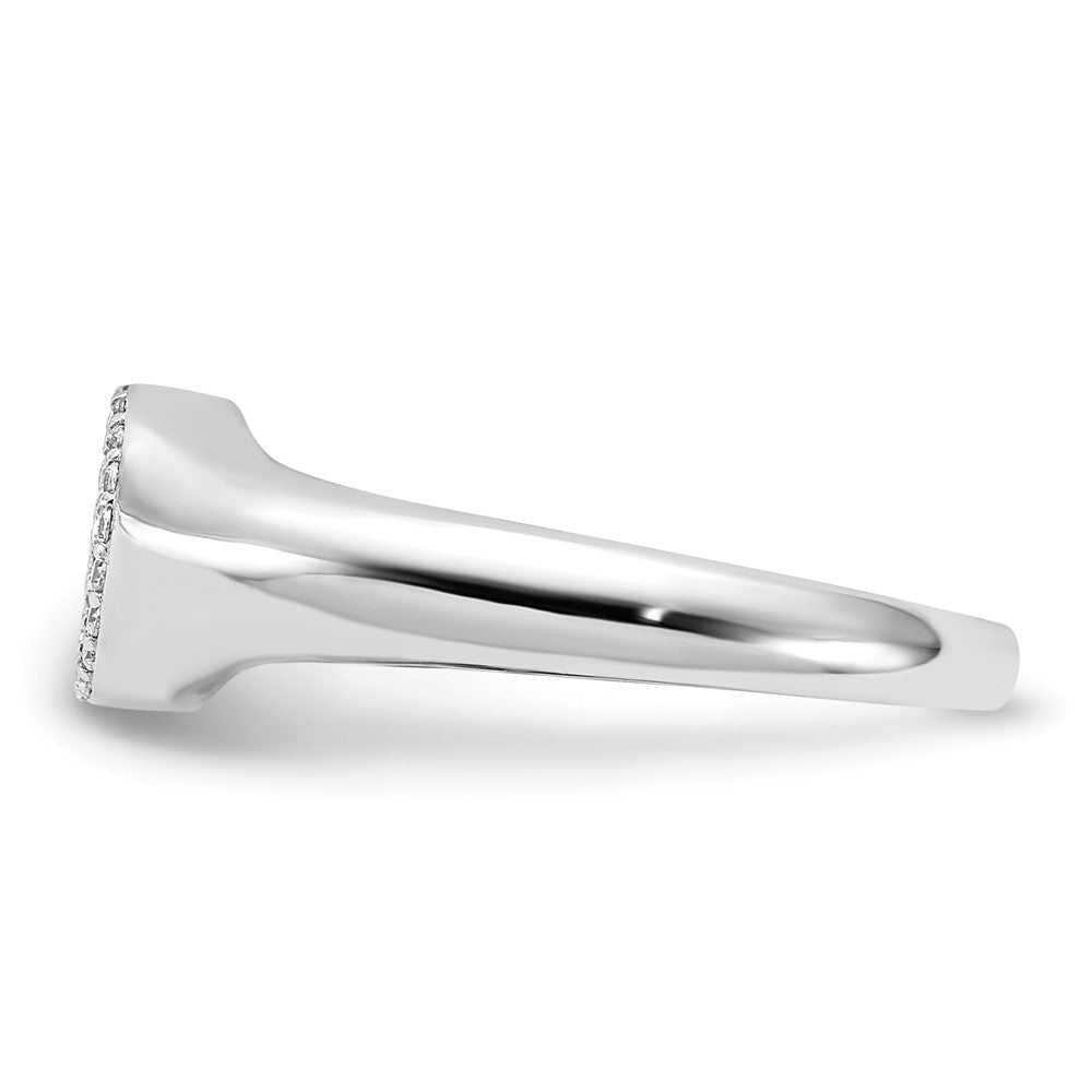 Sterling Silver Rhodium-plated Micro Pave CZ Ring