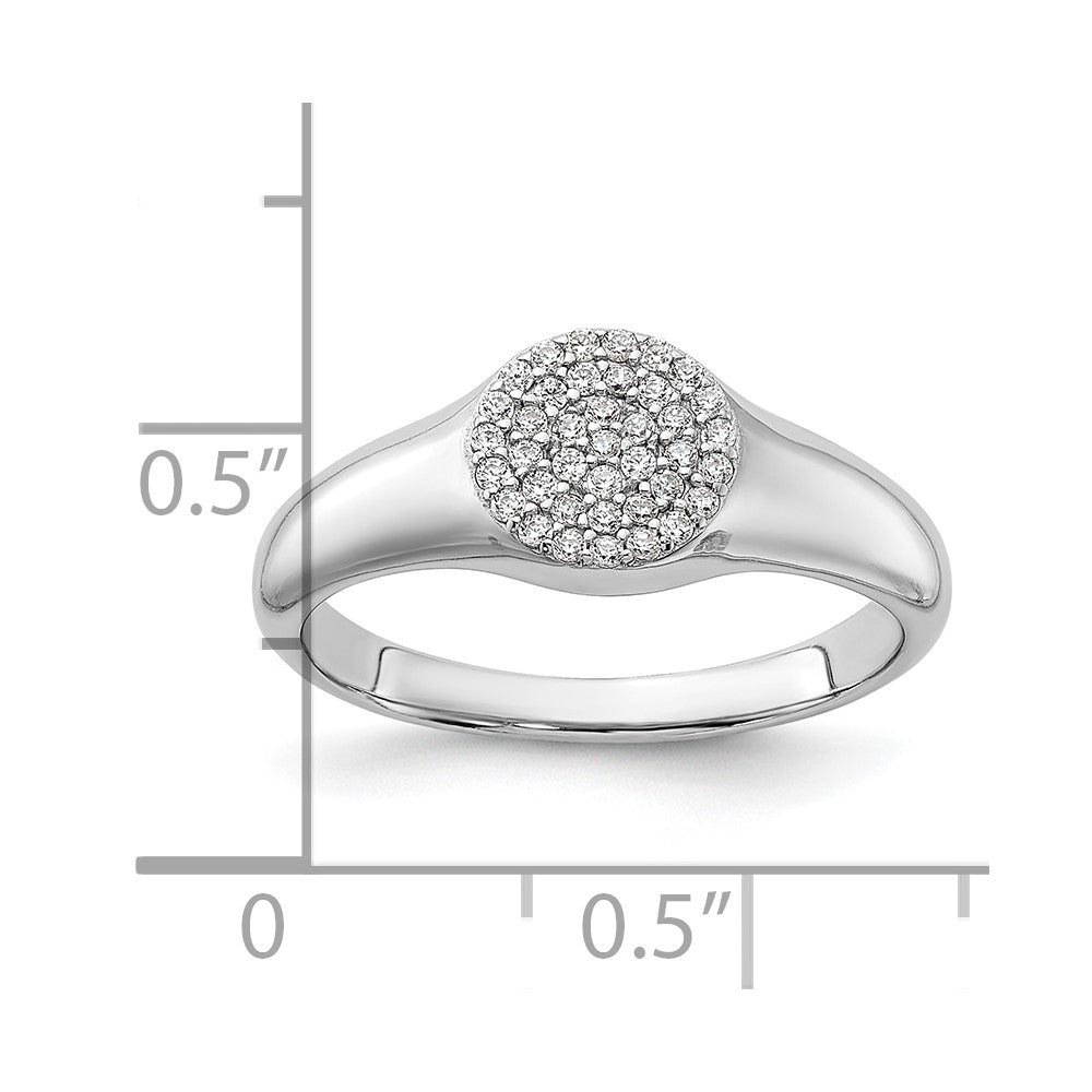 Sterling Silver Rhodium-plated Micro Pave CZ Ring