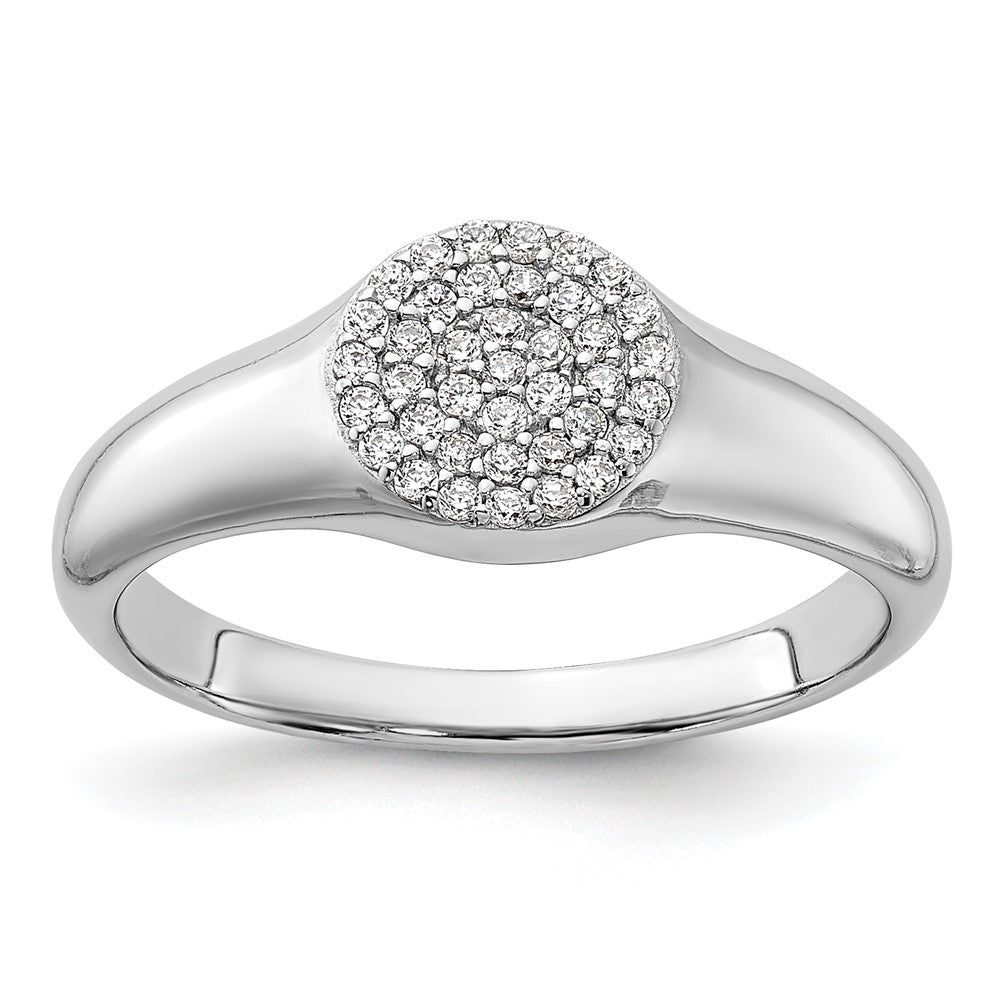 Sterling Silver Rhodium-plated Micro Pave CZ Ring