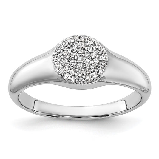 Sterling Silver Rhodium-plated Micro Pave CZ Ring