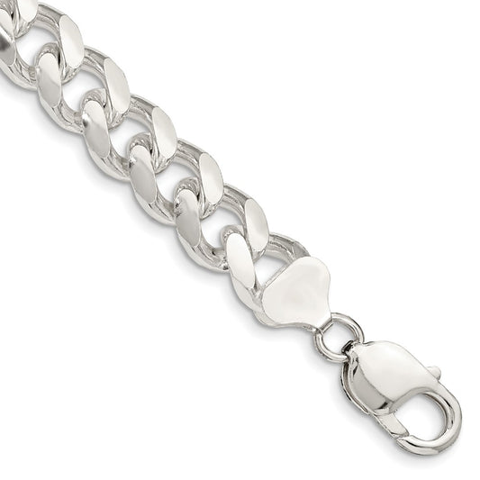 Sterling Silver 10.5mm Domed w/ Side D/C Curb Chain