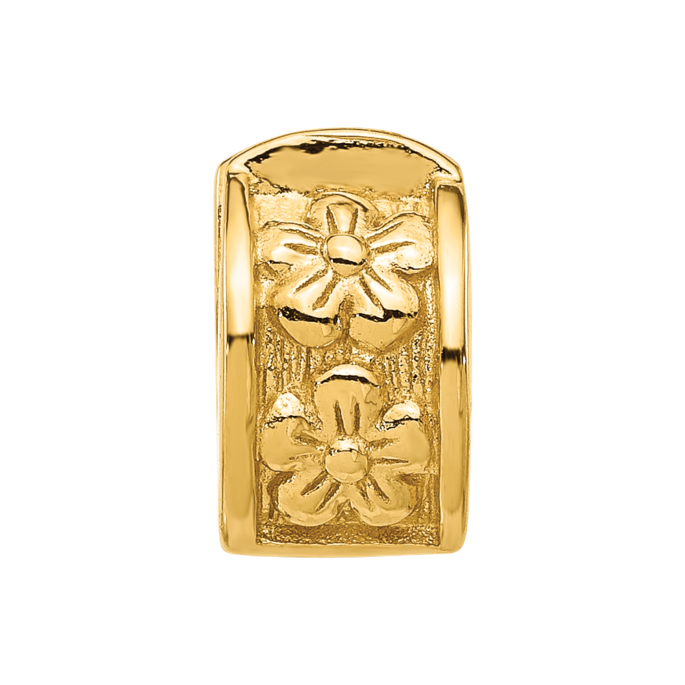 Sterling Silver Reflections Gold-plated Floral Hinged Clip Bead