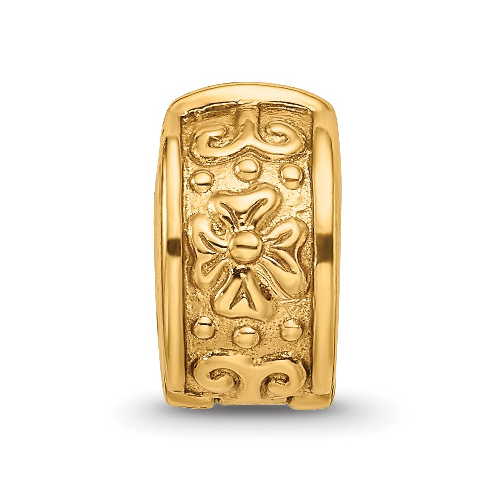 Sterling Silver Gold-plated Reflections Hinged Floral Clip Bead