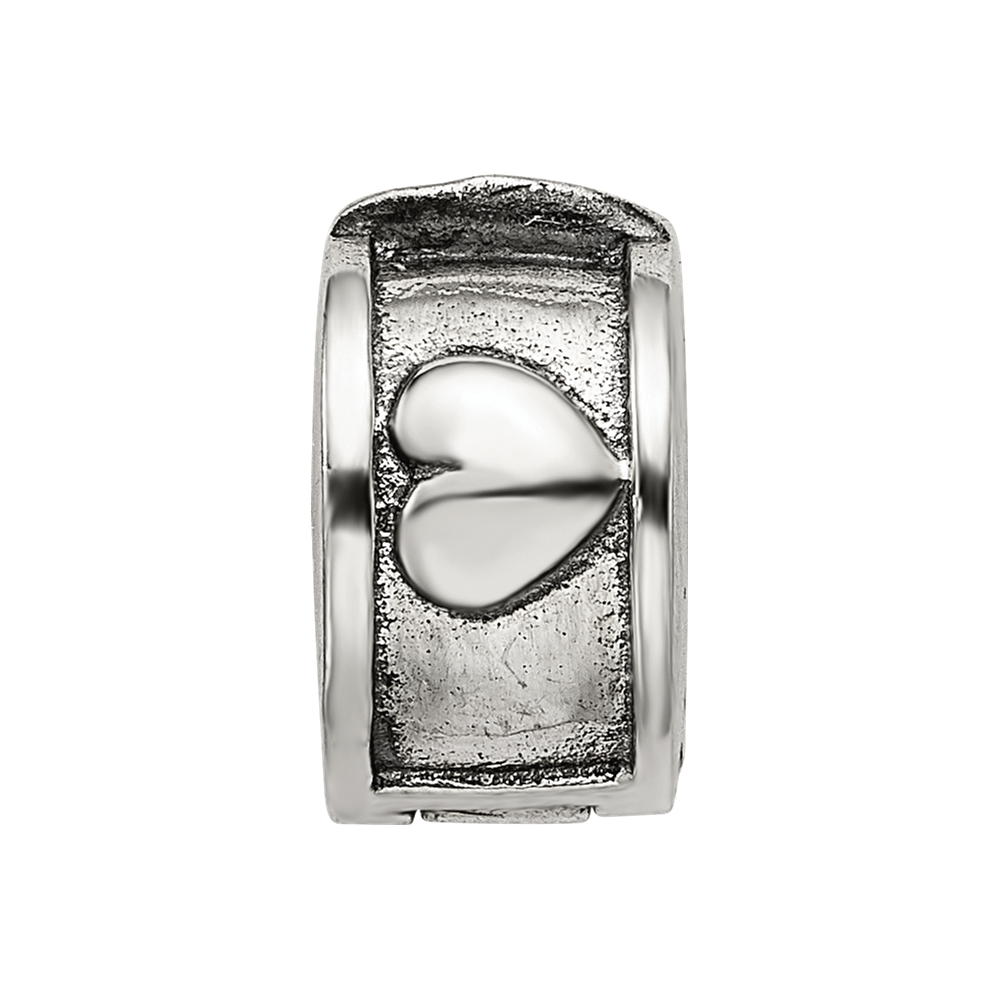 Sterling Silver Reflections Hinged Heart Clip Bead