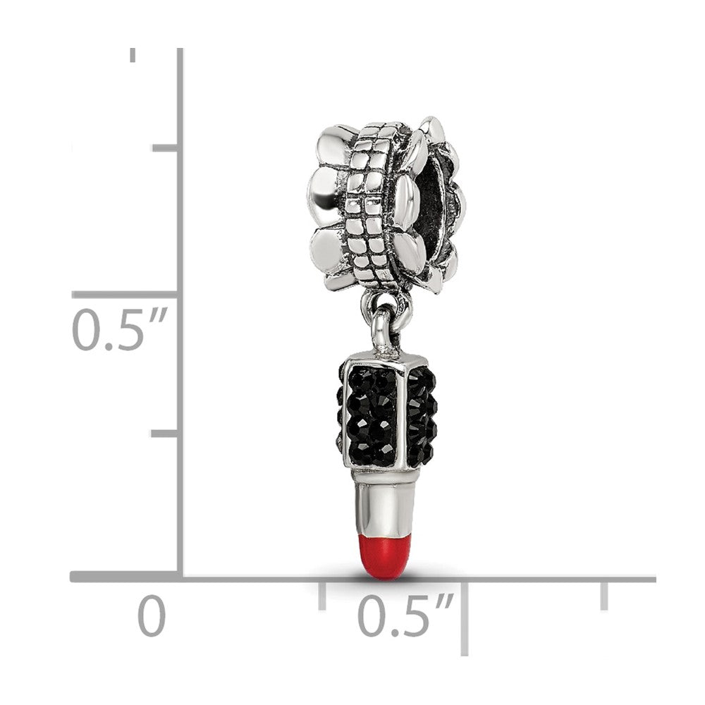 SS Reflections Red Enamel Preciosa Crystal Lipstick Dangle Bead