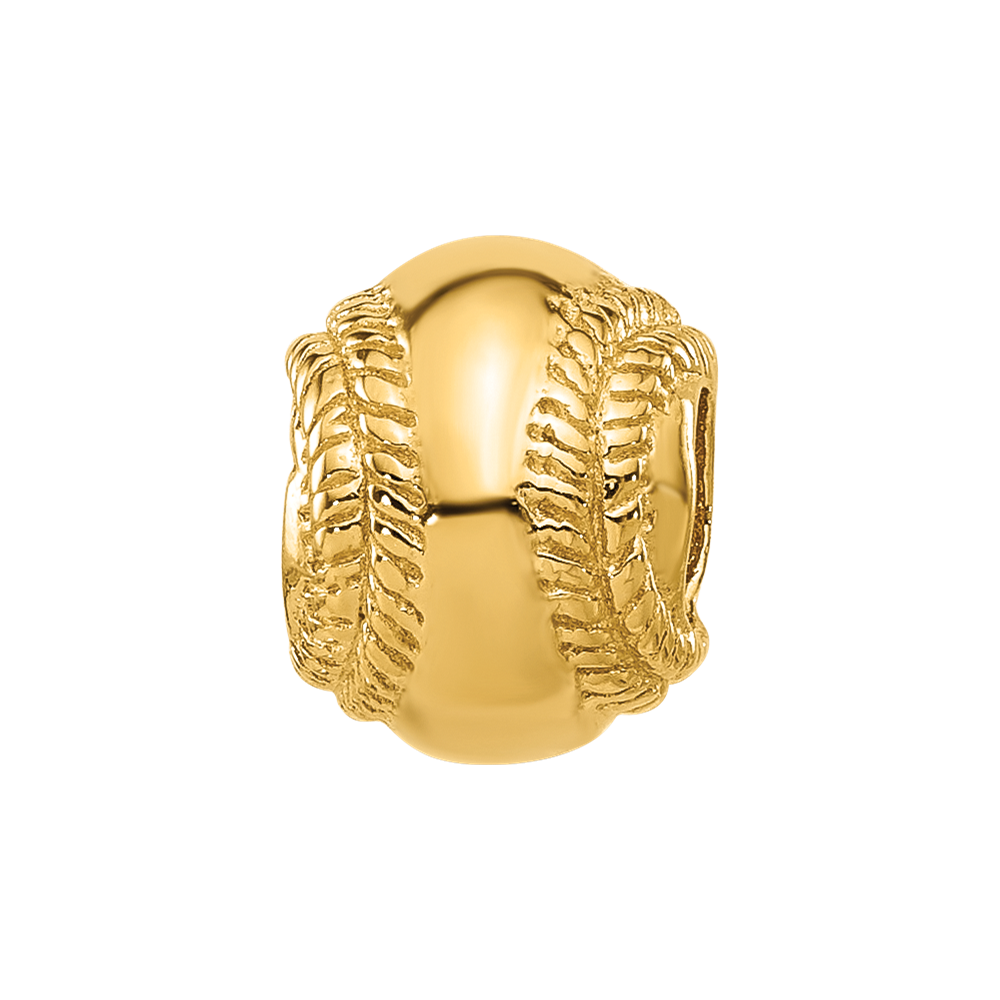 Sterling Silver Reflections Gold-plated Baseball Bead