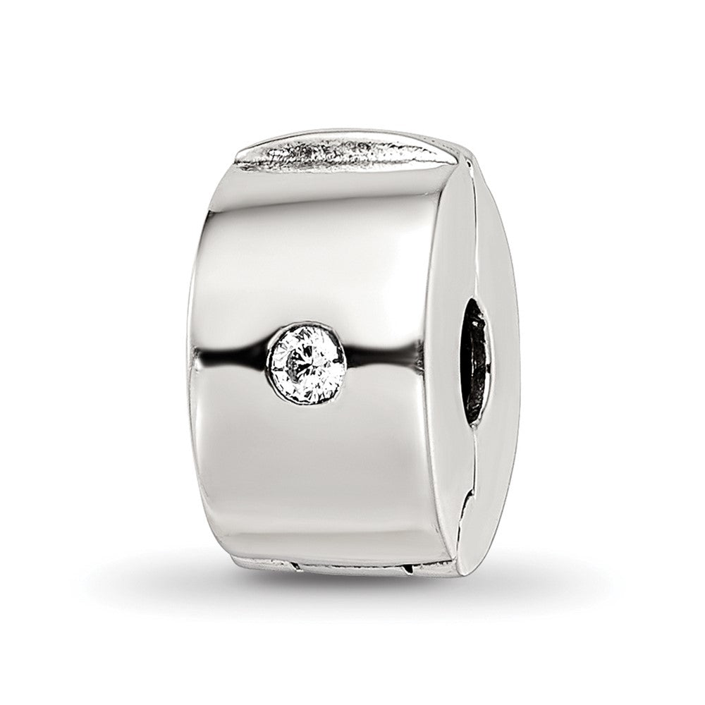 Sterling Silver Reflections Hinged CZ Clip Bead