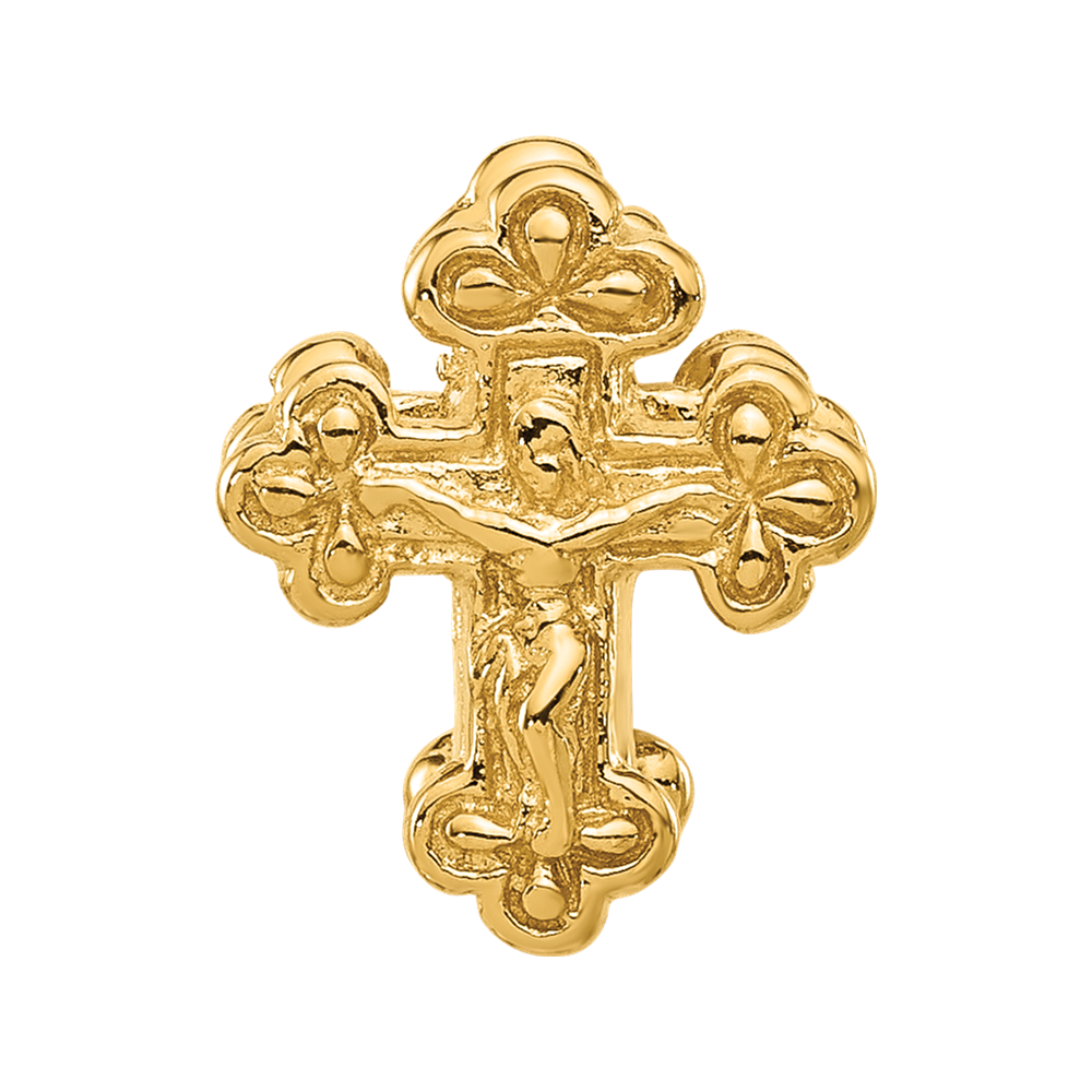 Sterling Silver Reflections Gold-plated Budded Crucifix Bead