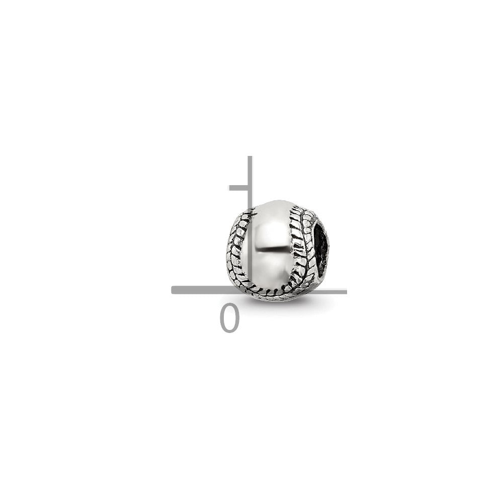Sterling Silver Reflections Softball Bead