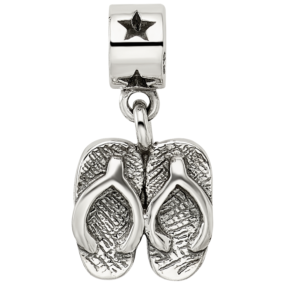 Collection Sterling Silver Flip Flops Dangle Reflections Bead