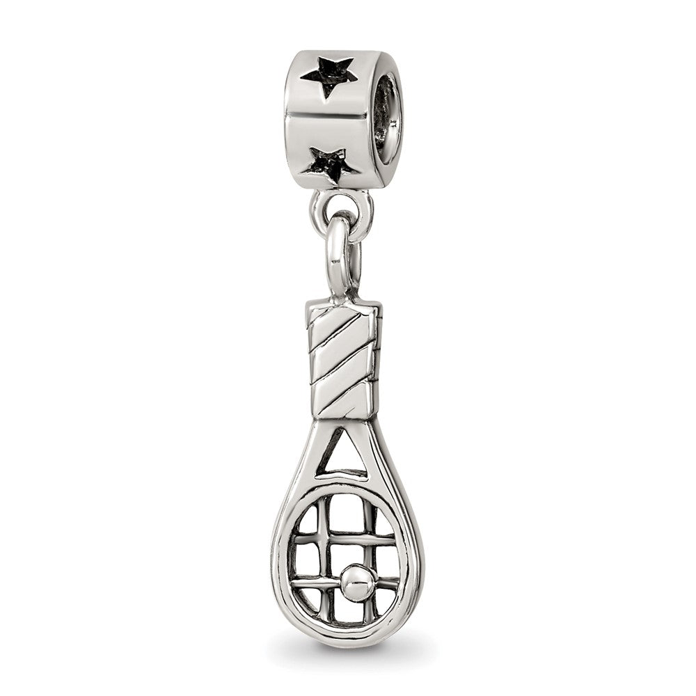 Sterling Silver Reflections Tennis Racket Dangle Bead