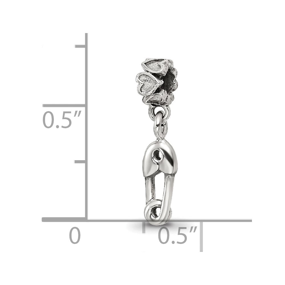 Collection Sterling Silver Safety Pin Dangle Reflections Bead
