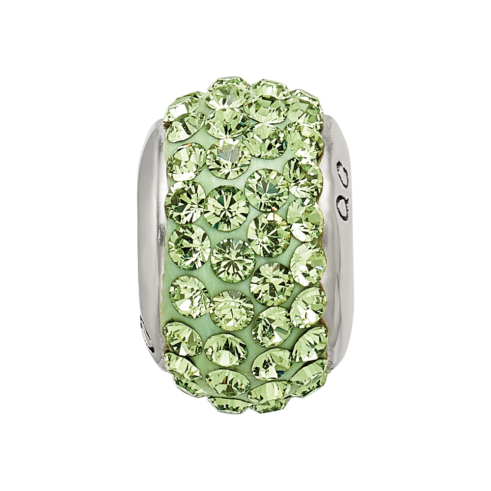 Sterling Silver Reflections August Full Light Green Preciosa Crystal Bead