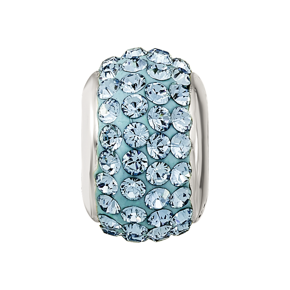 Sterling Silver Reflections March Full Light Blue Preciosa Crystal Bead