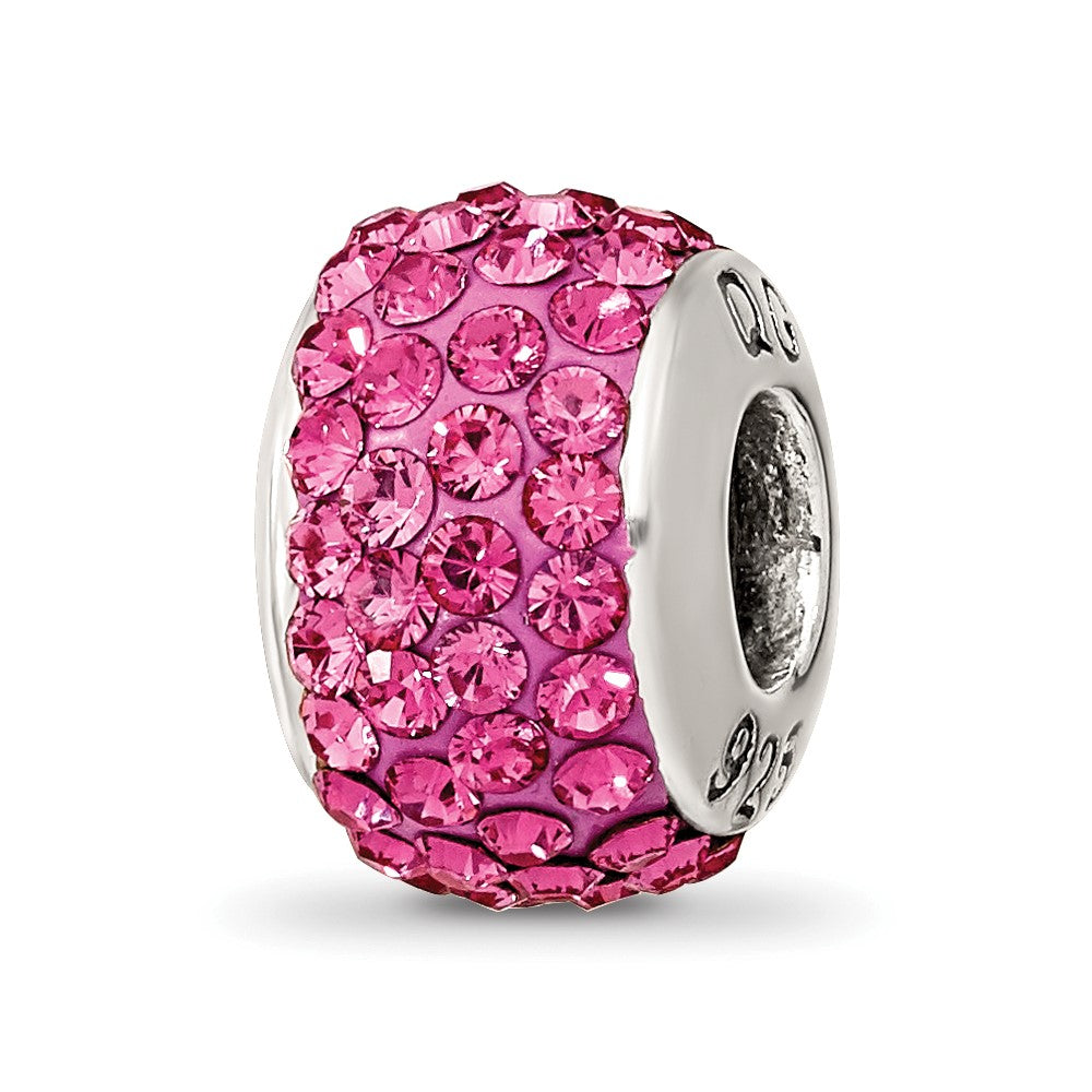 Sterling Silver Reflections October Full Pink Preciosa Crystal Bead